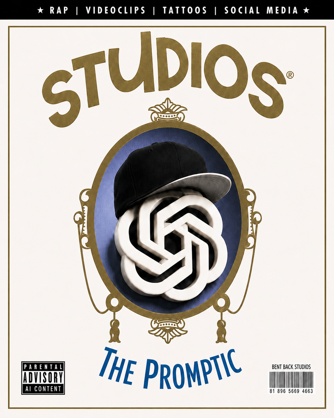 The Promptic, reinterpretazione grafica della copertina di The Chronic con il logo di ChatGPT